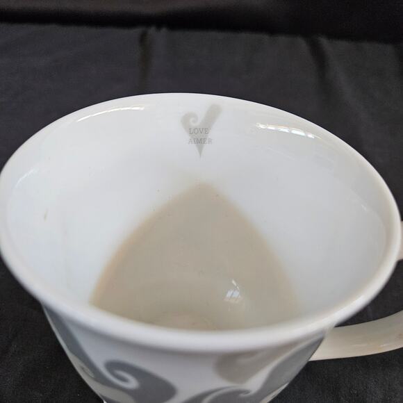 Mary Kay Love Aimer Gray and White Heart Pedestal Mug Coffee Tea - Picture 4 of 8